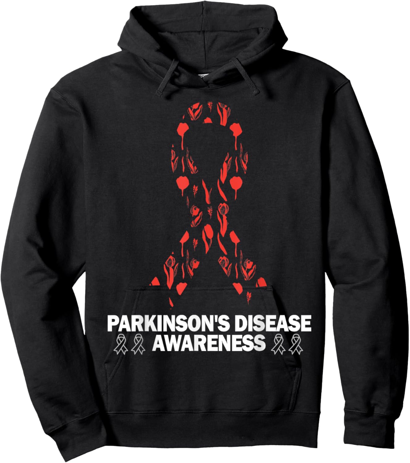 Parkinson's Disease Awareness April Month Red Tulip Hoodie - Hoodie | Black