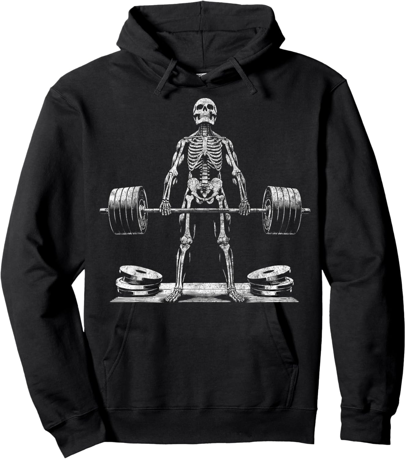 Deadlift Skeleton Halloween Gym Jokes Weightlifting Workout , Small Hoodie - Hoodie | Black