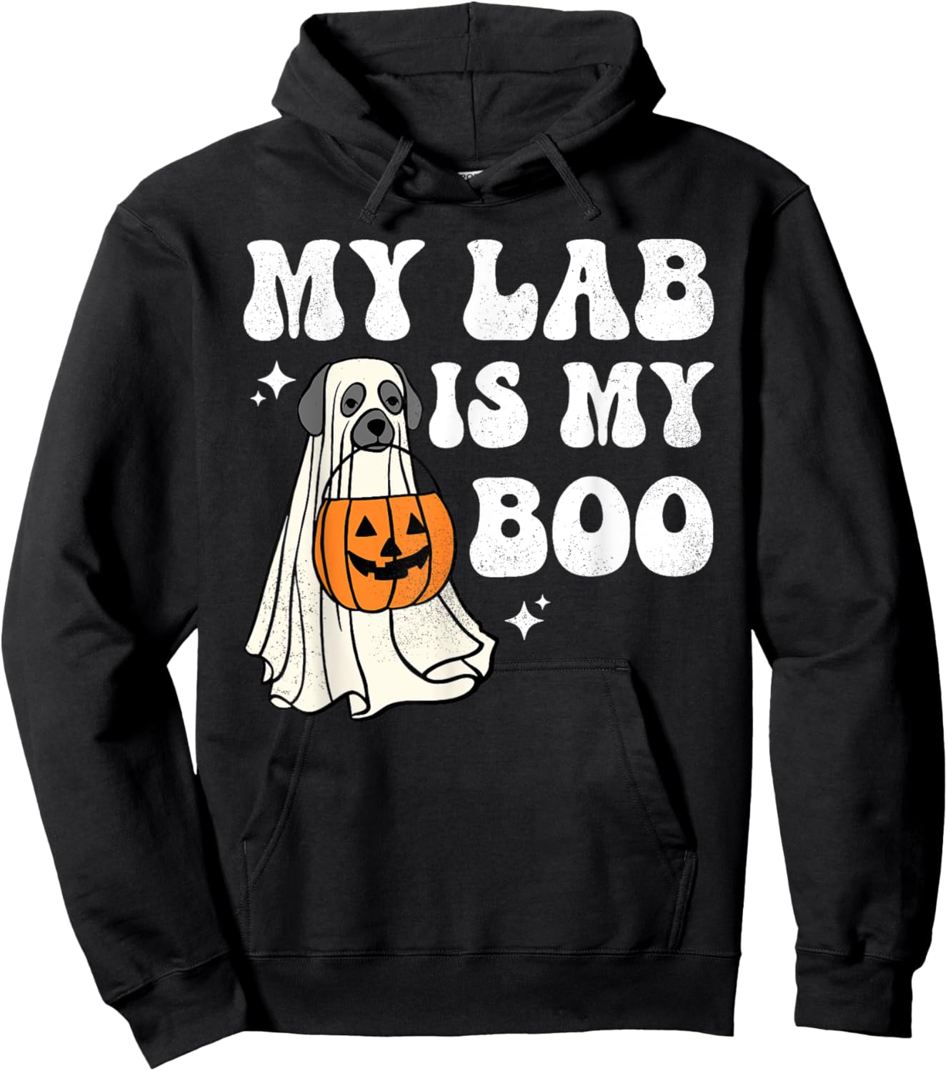 Halloween Black Lab Ghost Dog Lab Mom Retro Labrador Mama Do Men Women Hoodie - Hoodie | Black