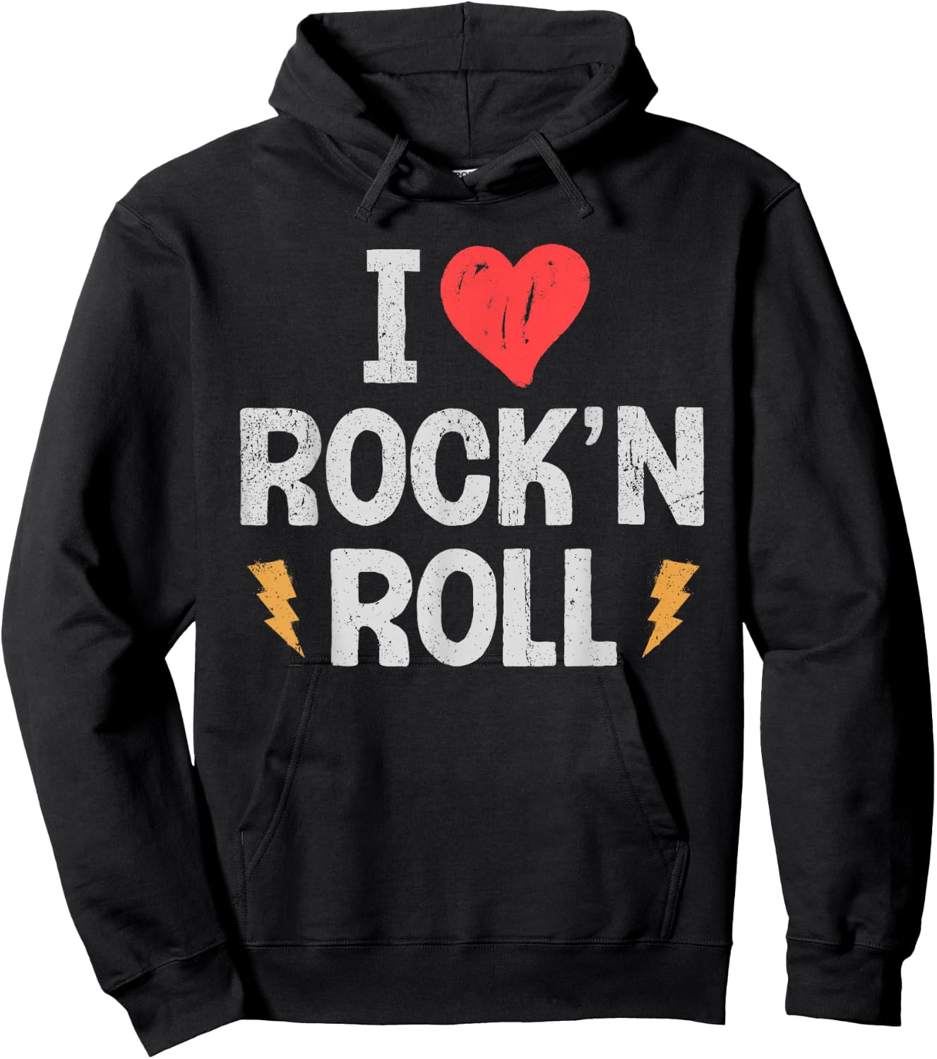 I Love Heart Rock N Roll Music Rock Music Women Kids Hoodie - Hoodie | Black