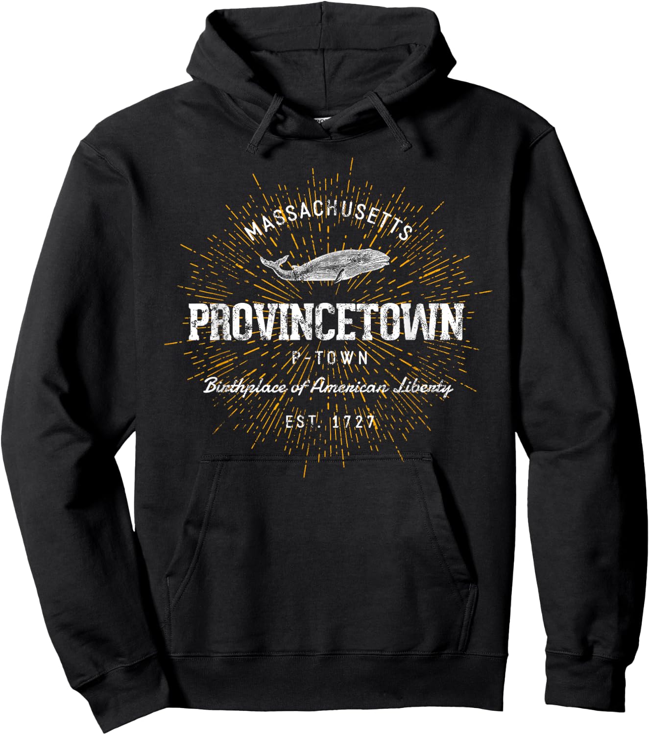 Retro Style Vintage Provincetown Hoodie - Hoodie | Black