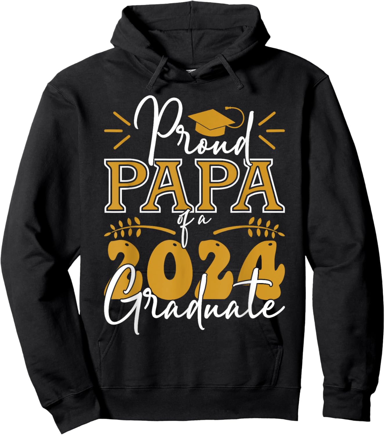 Family Grandpa Graduation Shirt, Proud Papa Of 2024 Graduate Hoodie - Hoodie | Black