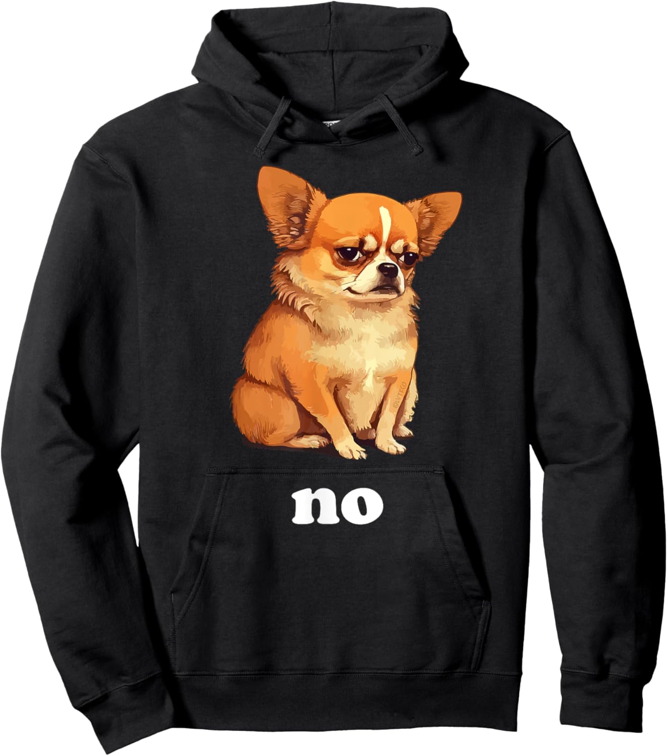 Funny Chihuahua Dog Pet Meme (No) -Kids Black Cartoon Chihuahua Humor Hoodie - Hoodie | Black