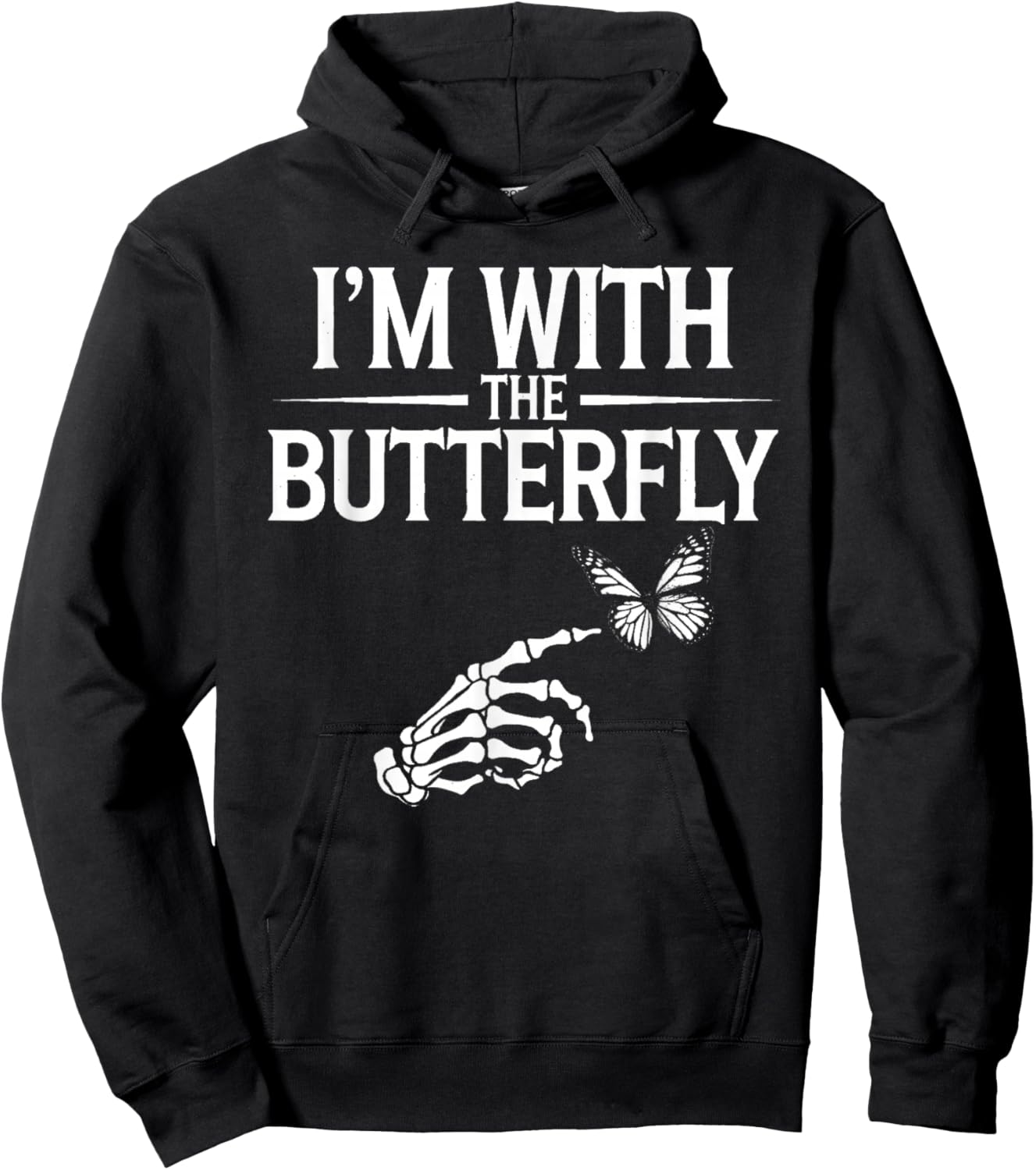 I'm With Butterfly Halloween Costume Couples Matching Gifts Hoodie - Hoodie | Black