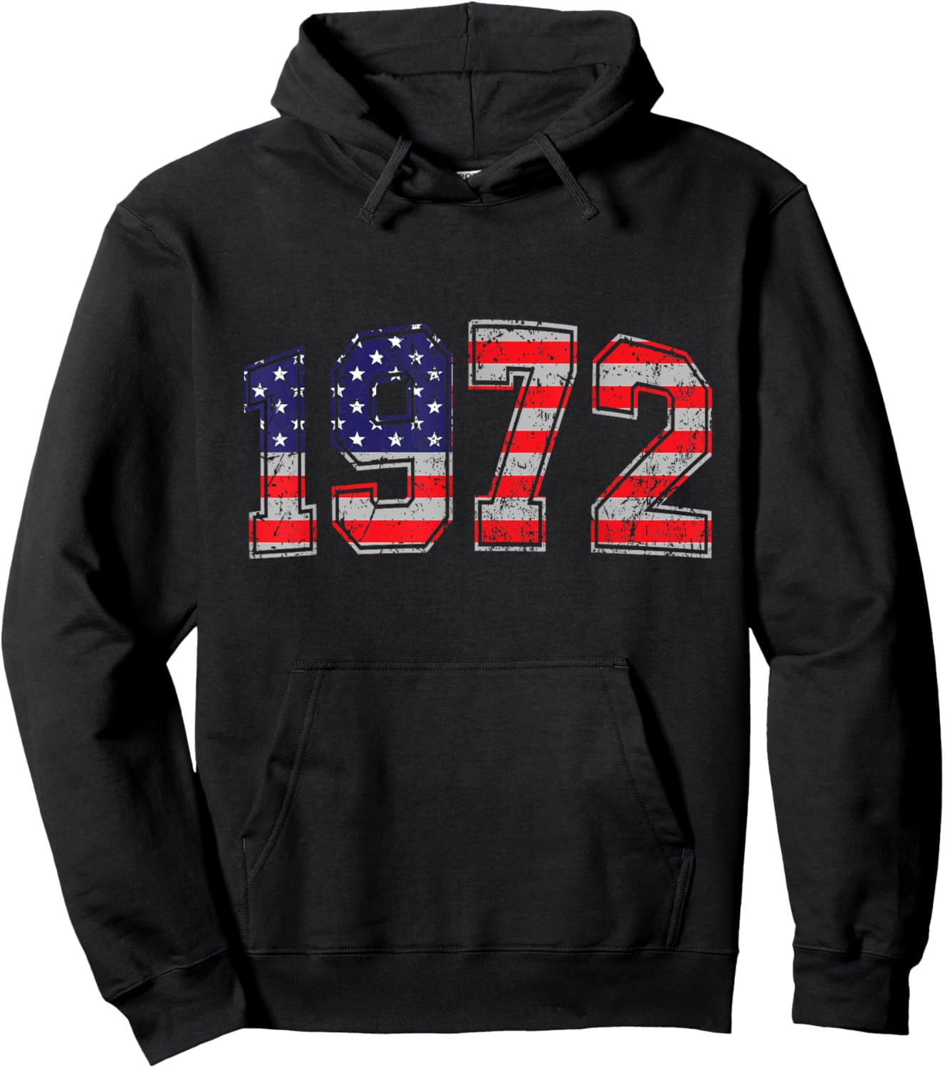 Vintage 1972 52 Years Old American Flag 4th Of July Retro Women Men Hoodie - Hoodie | Black