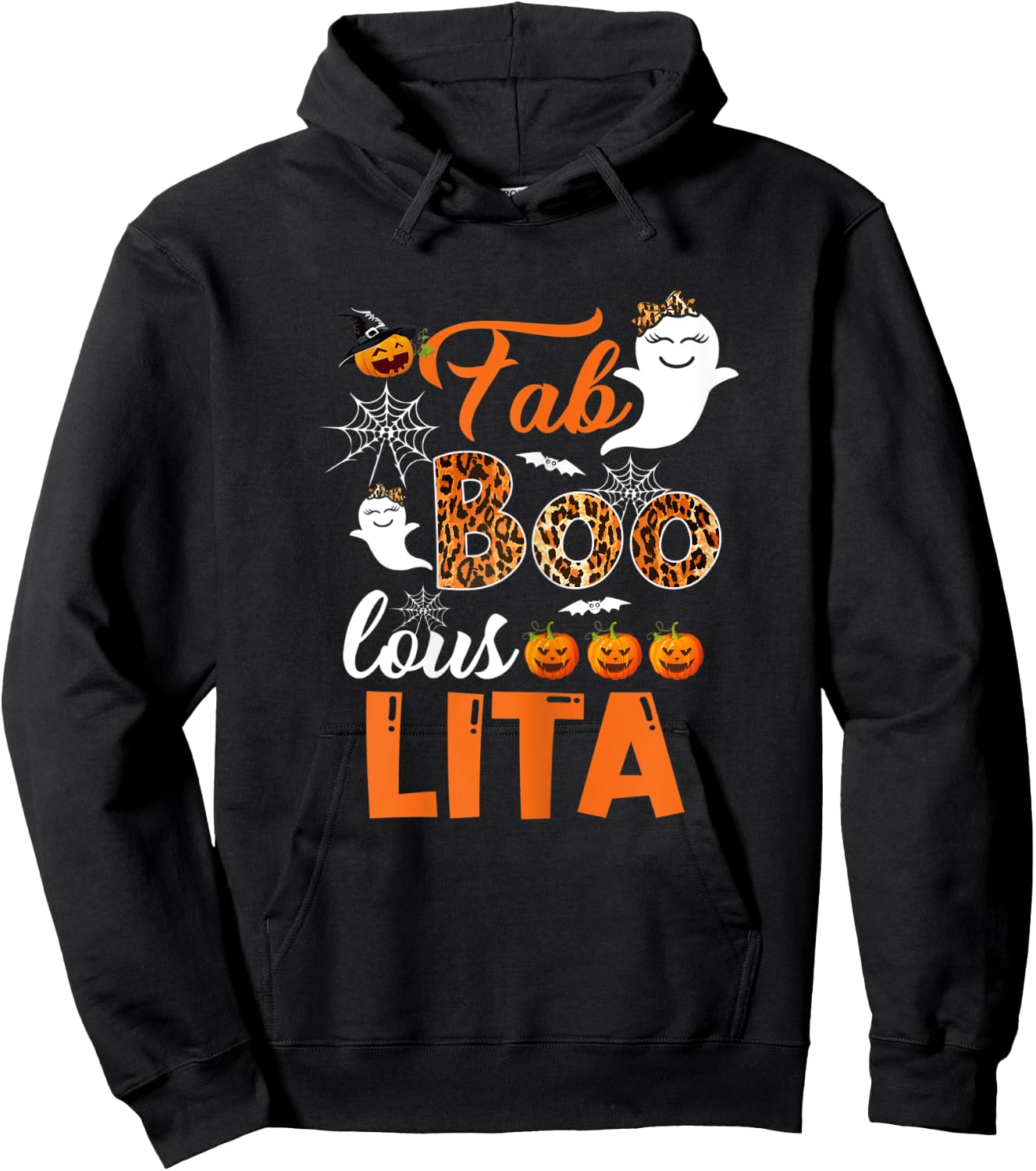 Leopard Fab Boo Lous Lita Spooky Lita Halloween Costume Gift Hoodie - Hoodie | Black