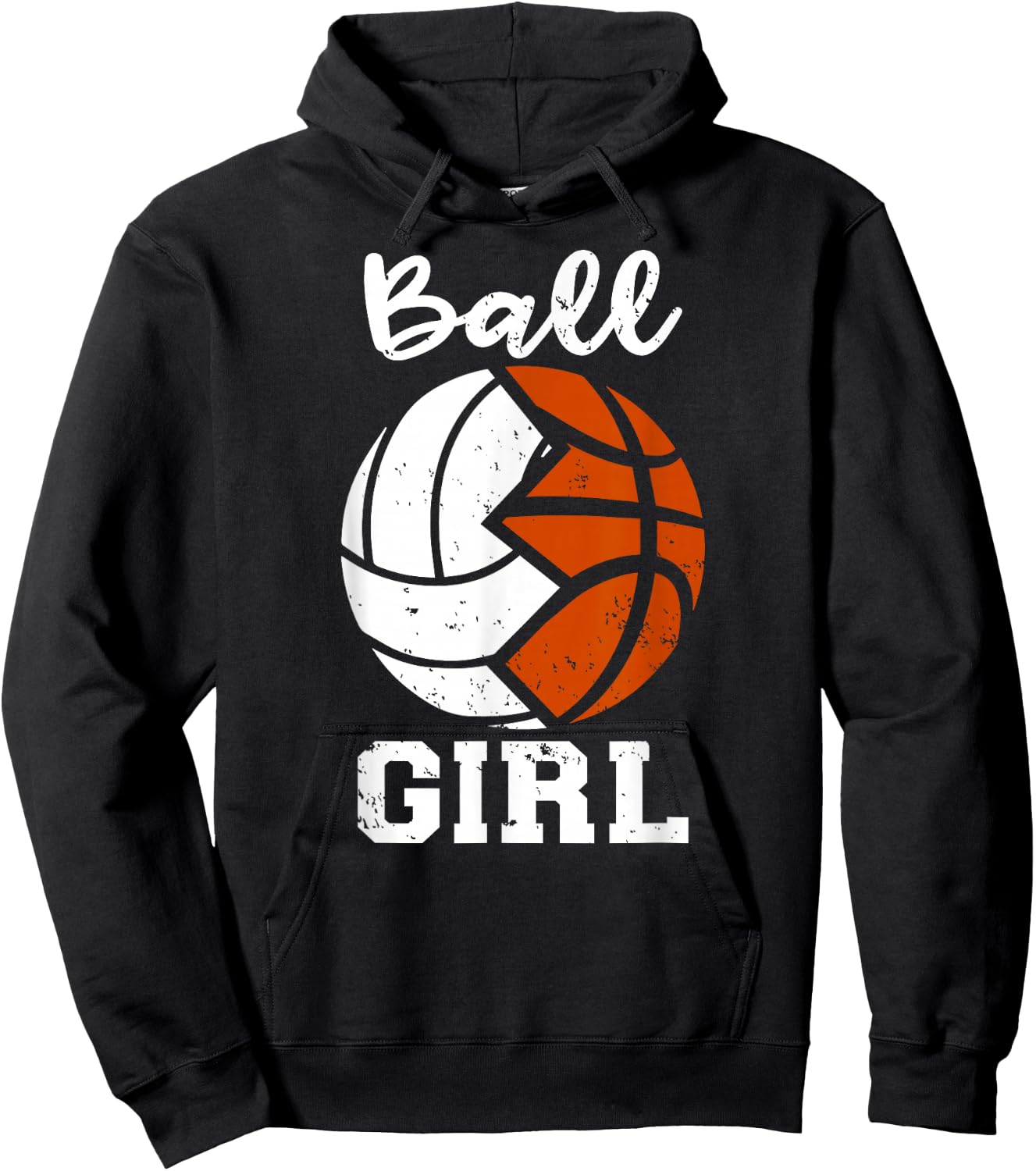 Ball Girl Funny Volleyball Basketball Girl Hoodie - Hoodie | Black