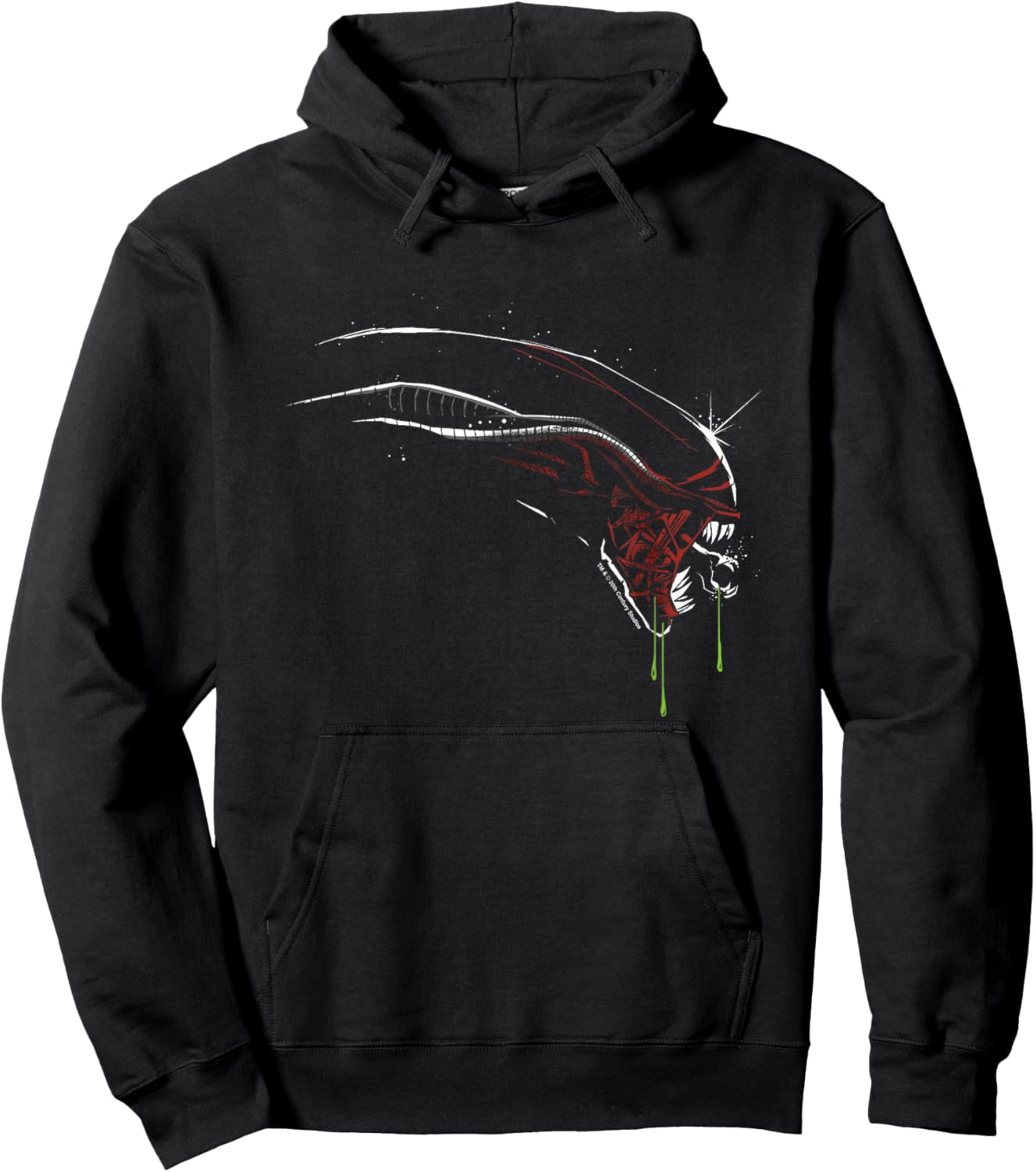 Alien: Romulus Xenomorph Distressed Red Glow Profile Hoodie - Hoodie | Black