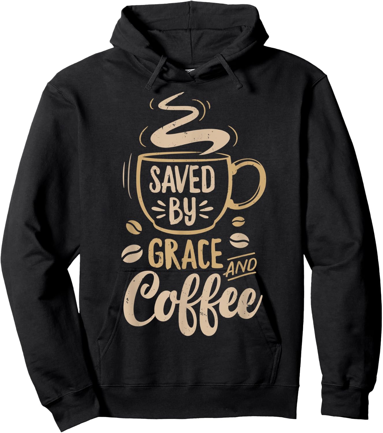 Saved By Grace And Coffee T shirt Christian Women Funny Gift Hoodie - Hoodie | Black