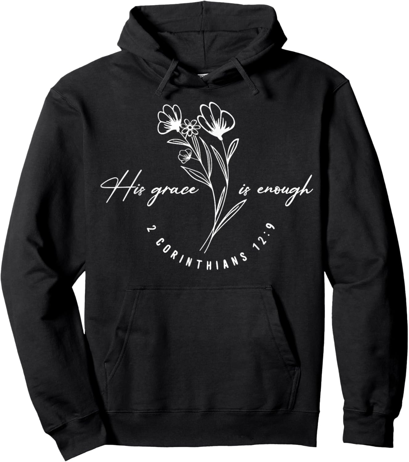 His Grace Is Enough 2 Corinthians 12 9 Hoodie - Hoodie | Black