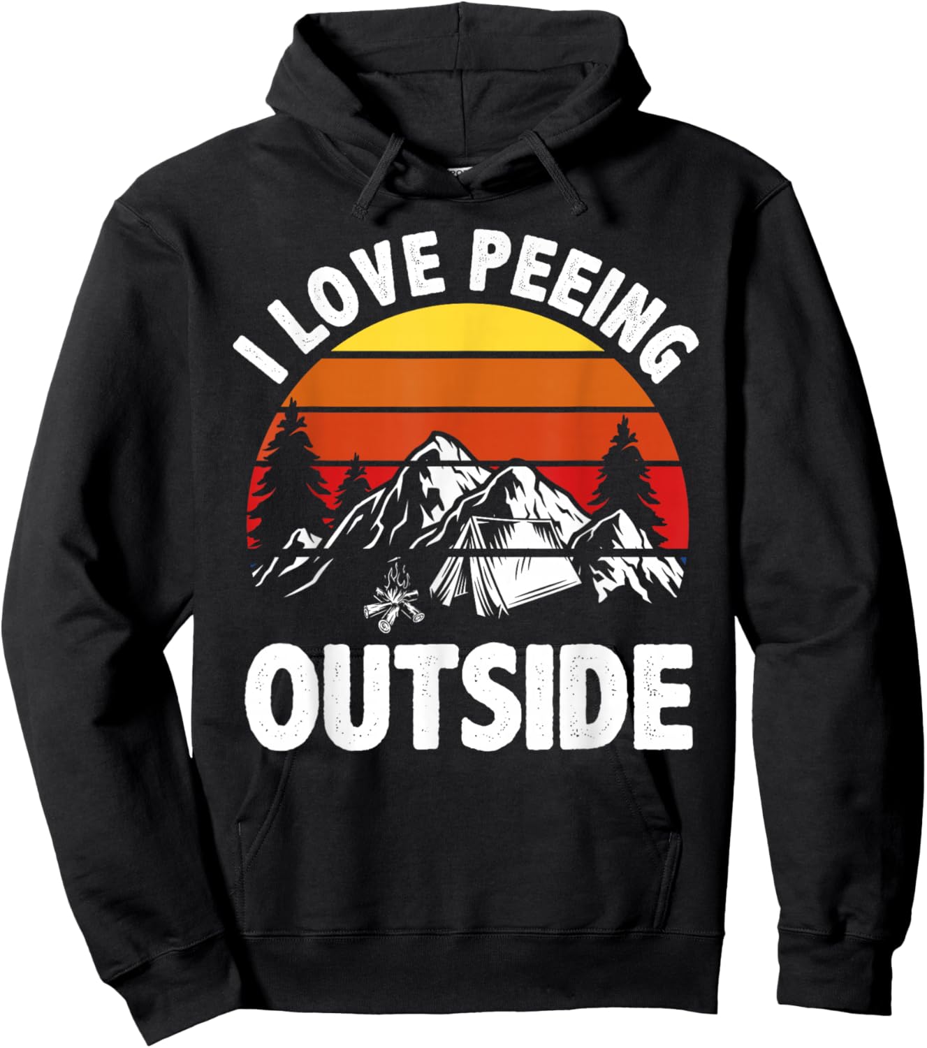 I love peeing outside Funny Camping Hoodie - Hoodie | Black