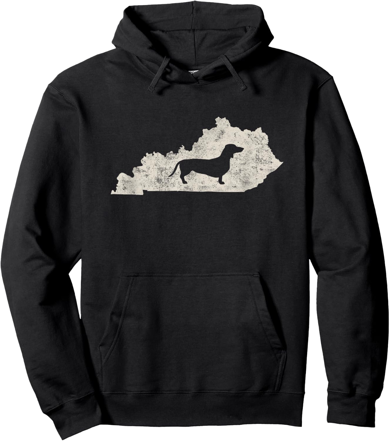 Kentucky Dachshund Shirt, Kentucky Map Wiener Dog Shirt Hoodie - Hoodie | Black