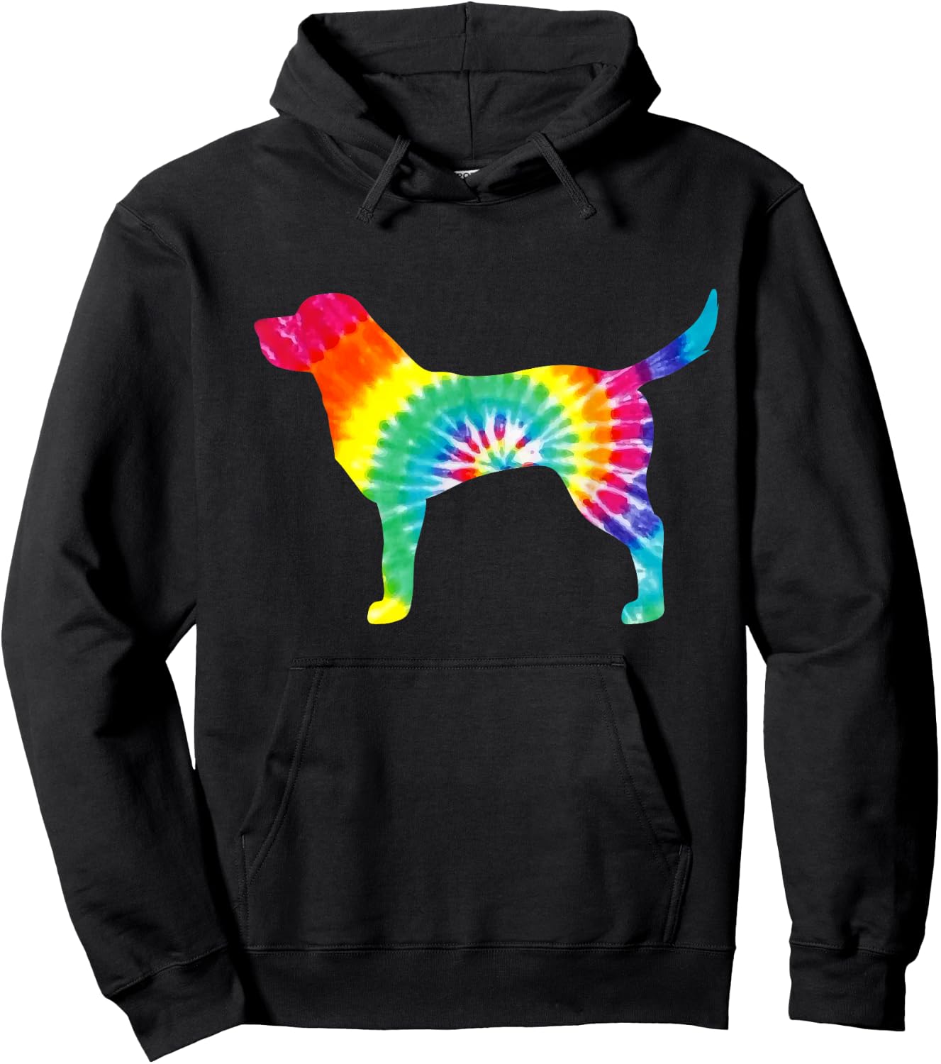 Tie Dye Dog Shirt Hippie Labrador Retro Puppy Gift Hoodie - Hoodie | Black