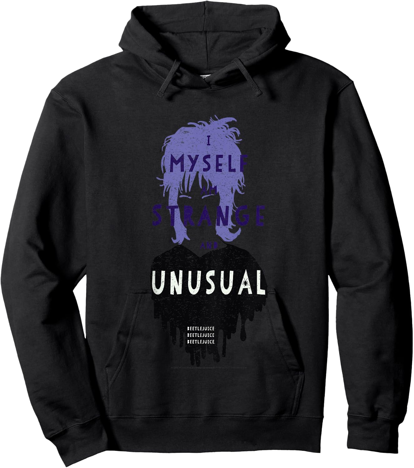 Kids Beetlejuice Lydia Strange And Unusual Text Poster Hoodie - Hoodie | Black