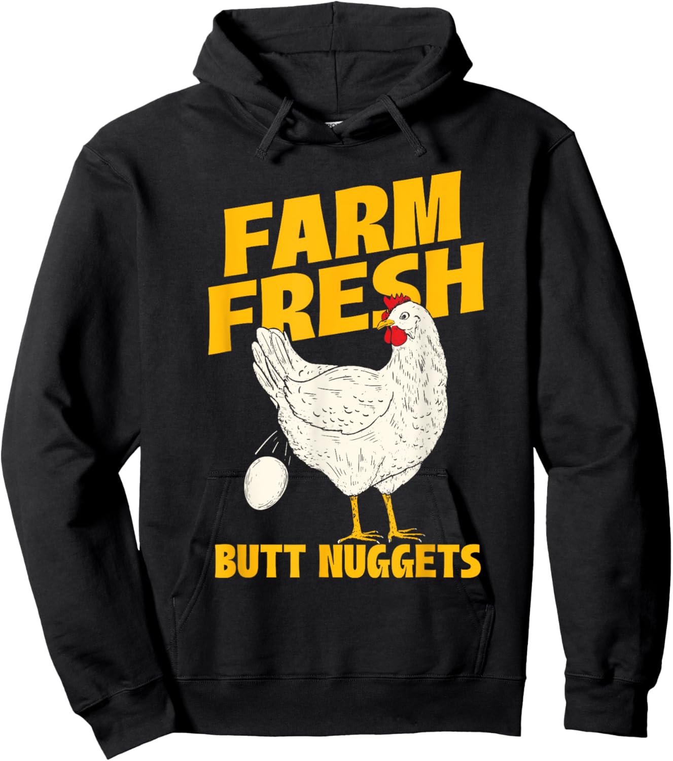 Farm Fresh Butt Nuggets - Chicken Farmer Farmyard Rancher Hoodie - Hoodie | Black
