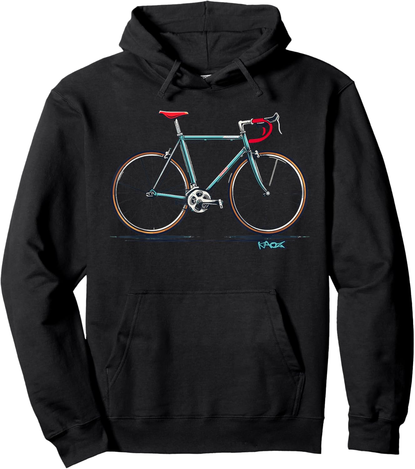 CLASSIC COOL STEEL BIKE, Road Bike Fixie Retro , Blue, S Hoodie - Hoodie | Black