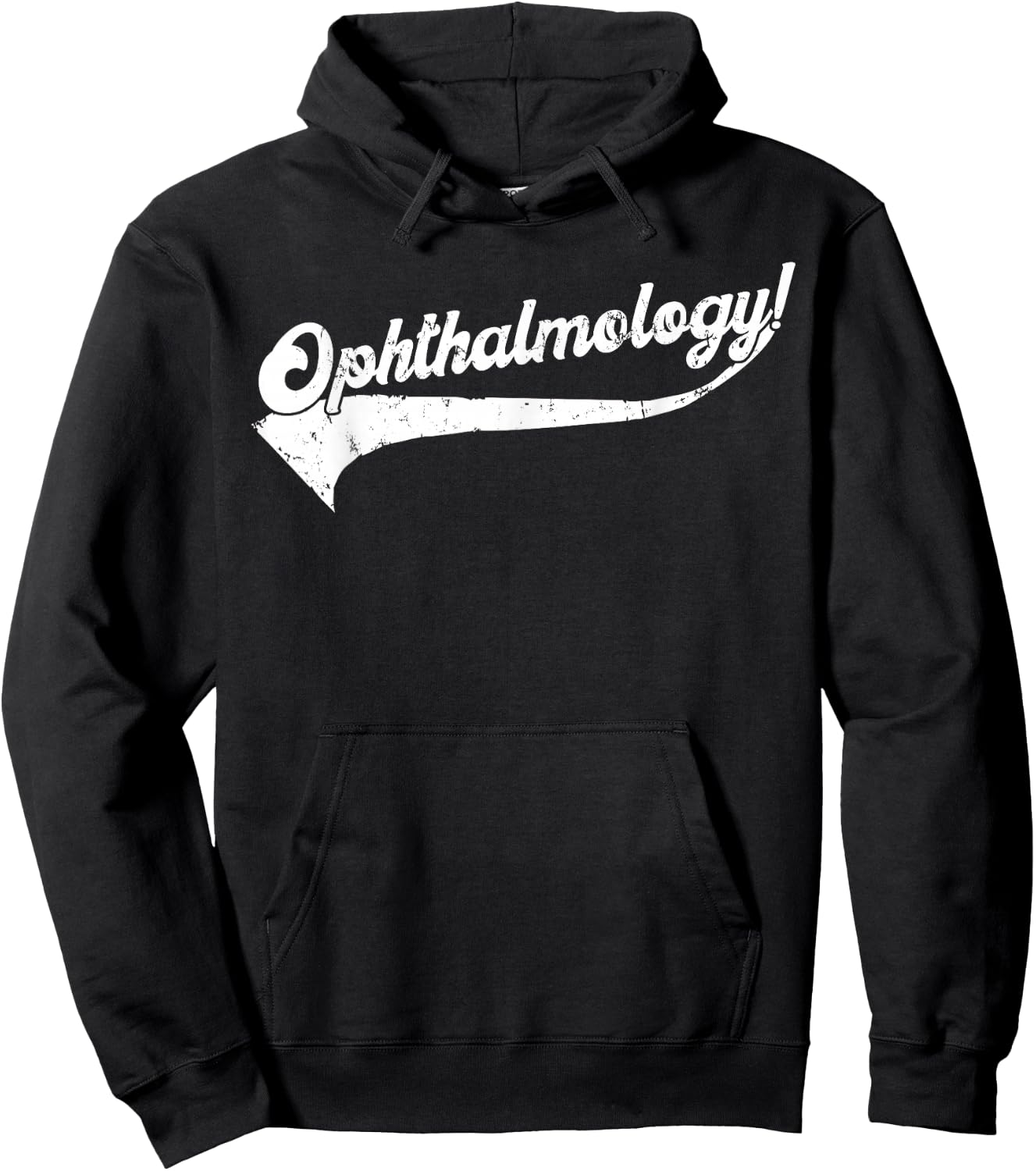 Ophthalmology Typographical Distressed Design Hoodie - Hoodie | Black