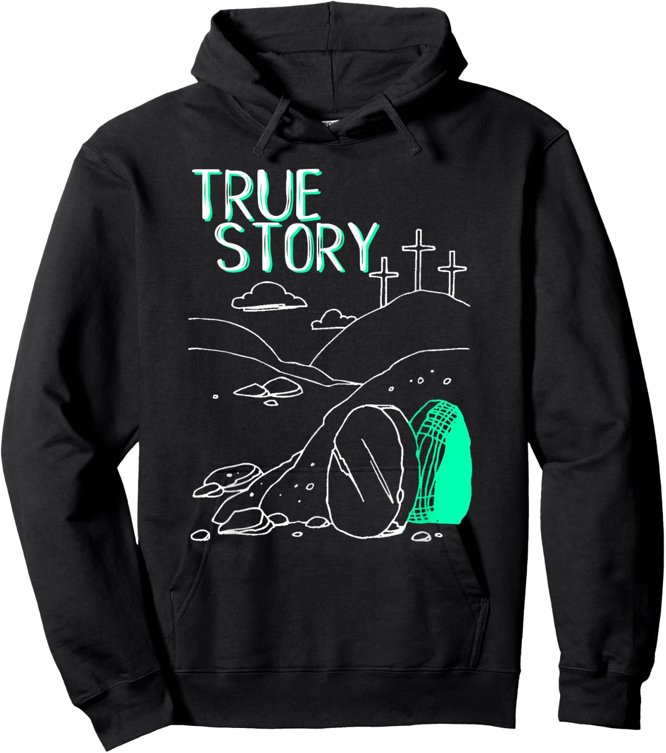 True Story Easter Empty Tomb Jesus Is Risen Church Shirt Hoodie - Hoodie | Black