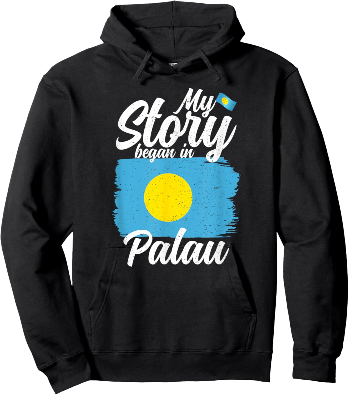 Palauan Flag & proud Patriots Palau - Adult - Black - Small - Short Sleeve - Classic Fit - Modern, Lightweight - Palau Flag Hoodie - Hoodie | Black