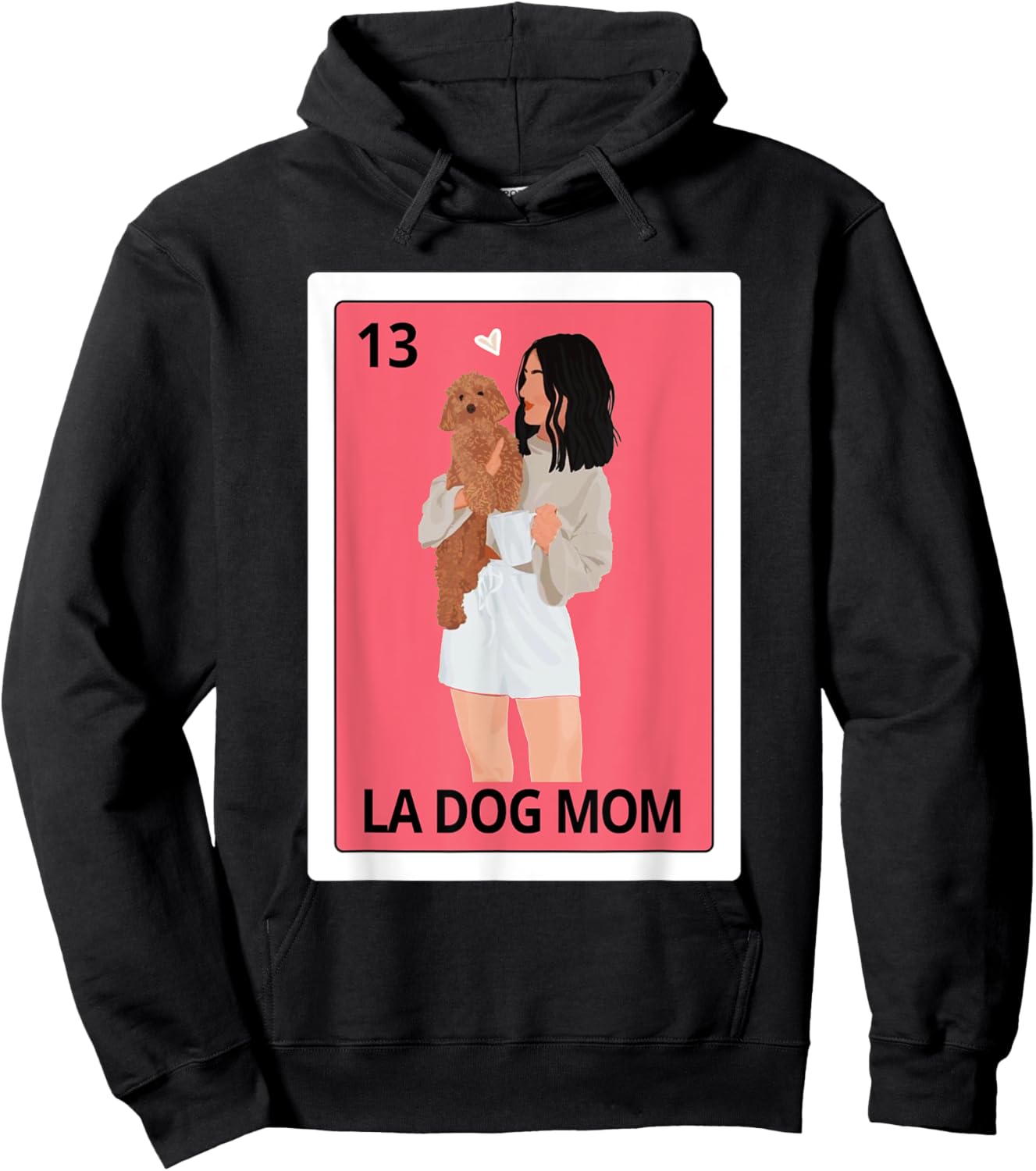 Dog Mama Dog Lady Spanish La Dog Mom Mexican Bingo Card Hoodie - Hoodie | Black