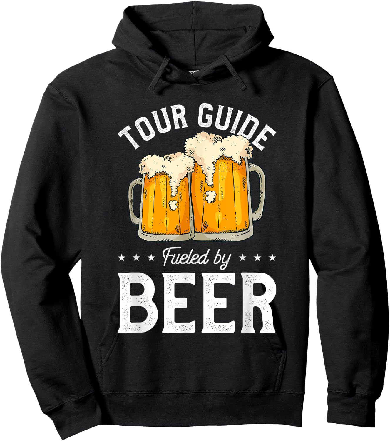 Tour Guide Fueled By Beer Tourist Guide Beer Drinking Hoodie - Hoodie | Black