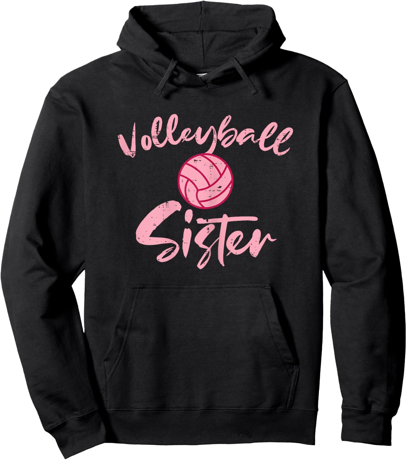 Pink Volleyball Sister Cute Family Matching Sis Girls Women Hoodie - Hoodie | Black