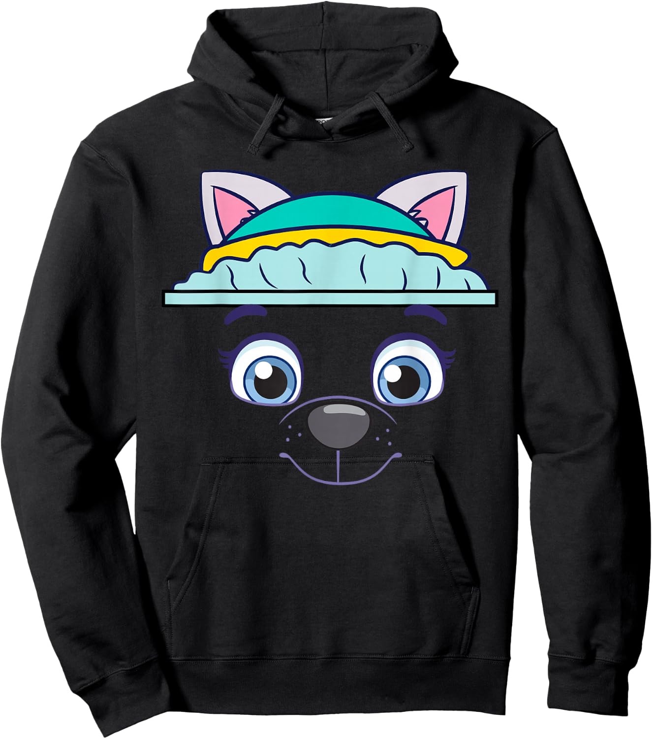 Paw Patrol Everest Character Face Hoodie - Hoodie | Black