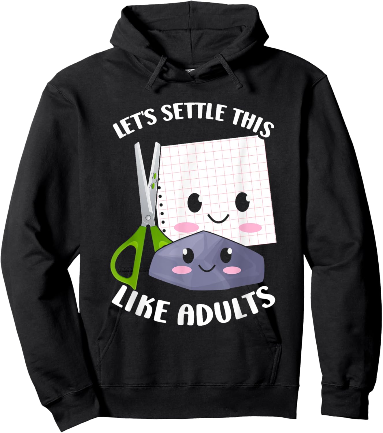 Rock Paper Scissors Funny Group Kawaii Halloween Costumes Hoodie - Hoodie | Black