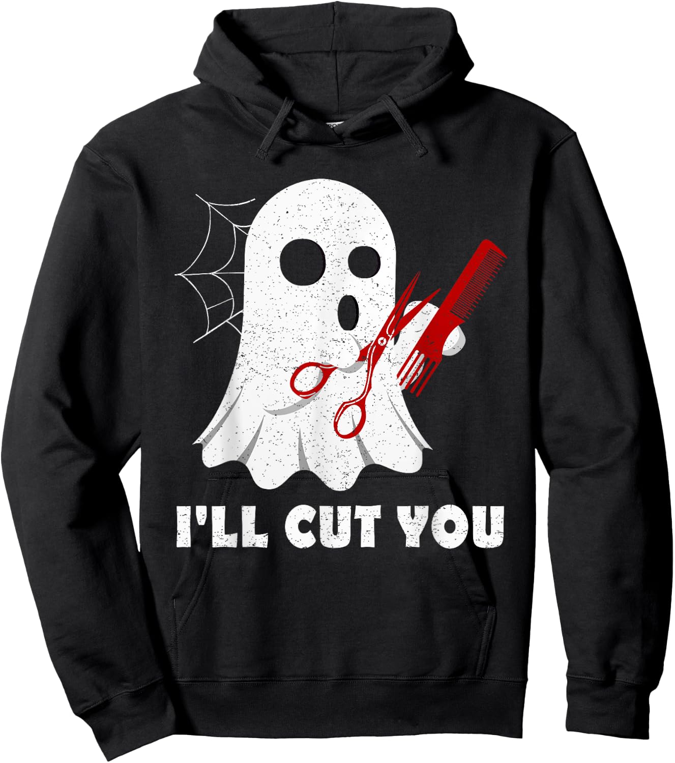 Halloween Boo Ghost Hairstylist Gift I'll Cut You Costume Hoodie - Hoodie | Black