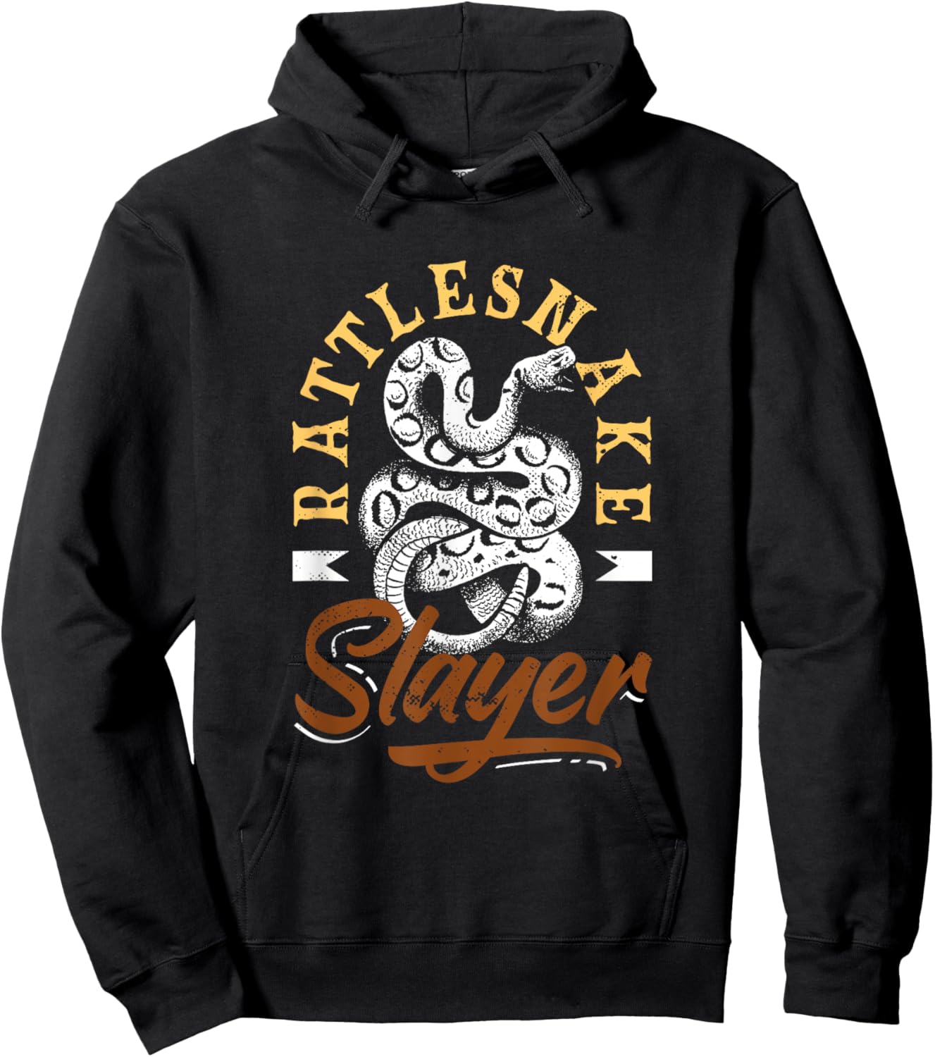Rattlesnake Hunter Rattlesnake Slayer Funny Crotalus Snake Hoodie - Hoodie | Black