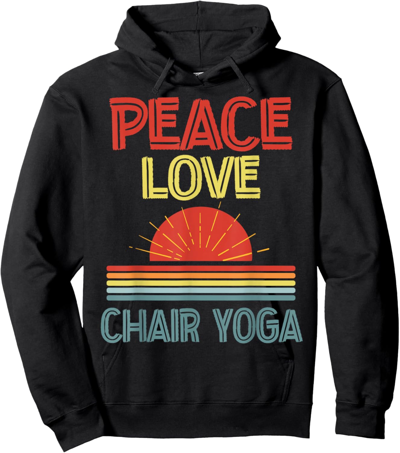 piece love Chair Yoga funny Hoodie - Hoodie | Black