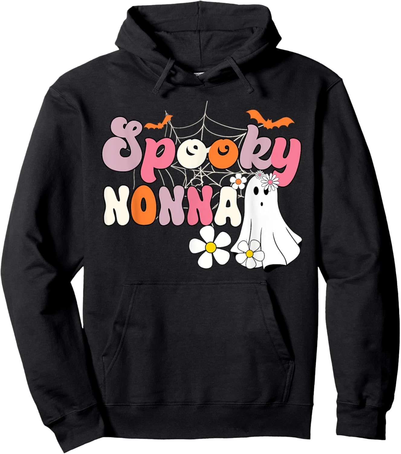 Groovy One Spooky Nonna Mama Grandma Witch Mom Halloween Hoodie - Hoodie | Black