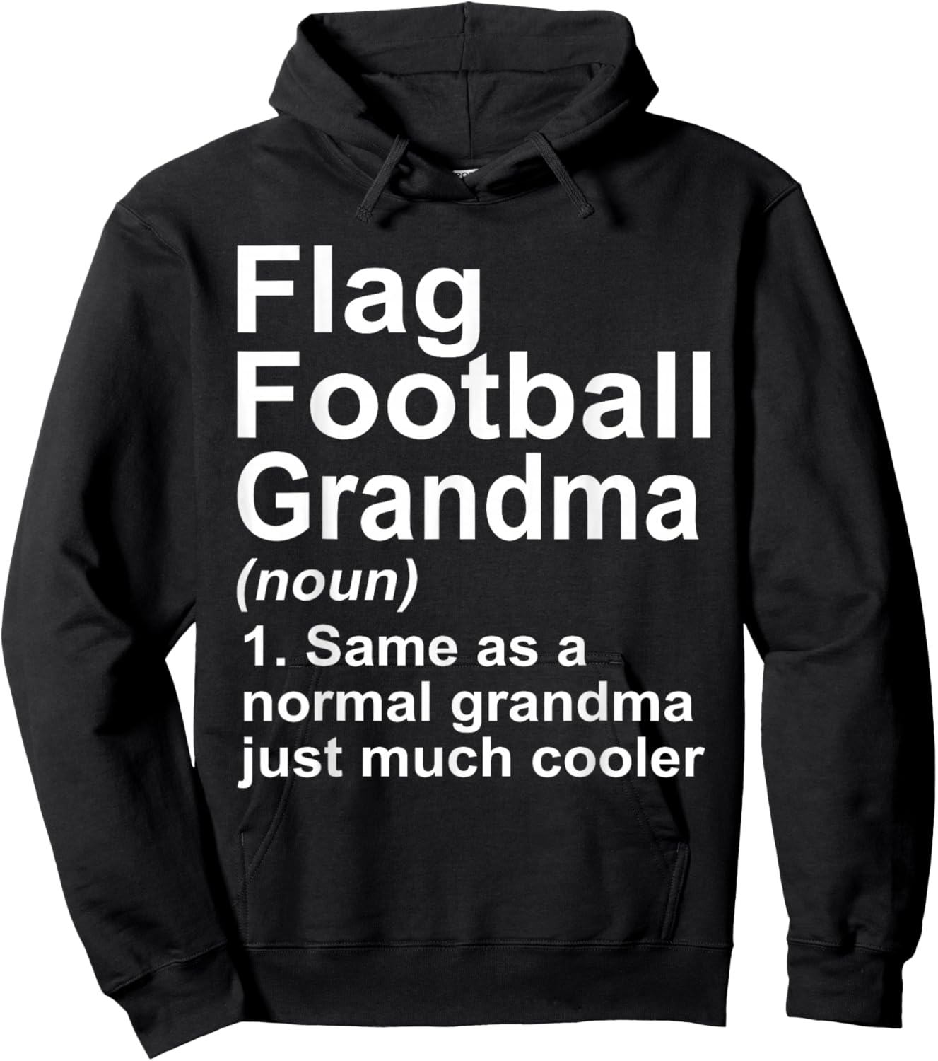 Flag Football Grandma Funny Granny Definition Hoodie - Hoodie | Black