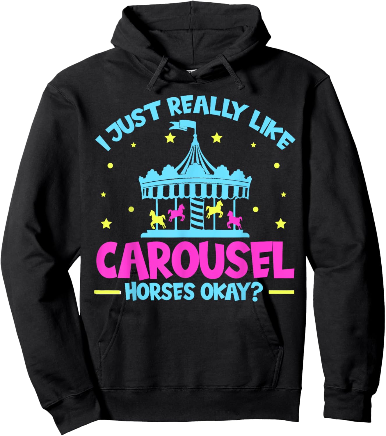 Carnival Carousel Horse Design for a Carousel Horse Toddler Hoodie - Hoodie | Black