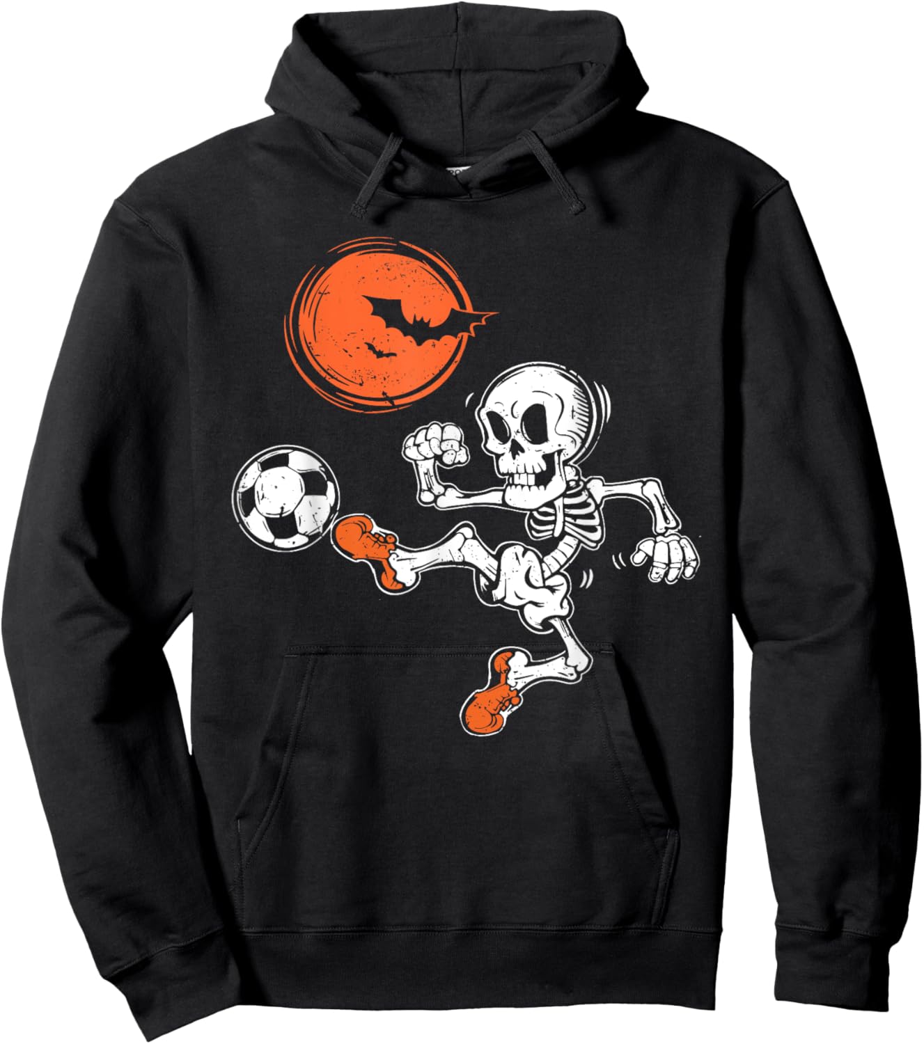 Soccer Skeleton Halloween Funny Soccer Player Men Boys Kids Hoodie - Hoodie | Black