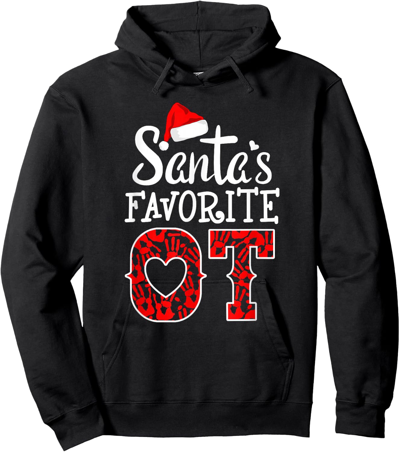 OT Christmas Occupational Therapy crew Santa's Favorite OT Hoodie - Hoodie | Black