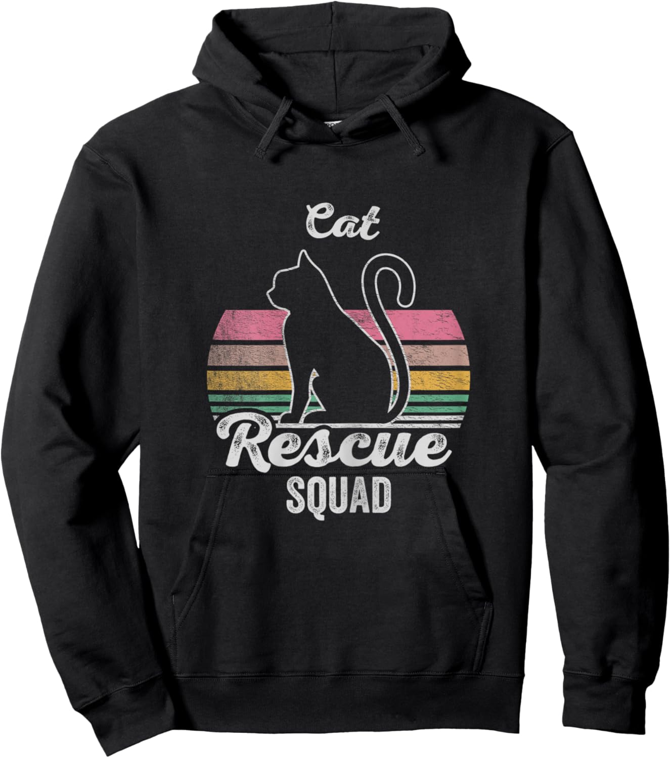 Retro Vintage Animal Rescue Shirt Cat Rescue Squad Hoodie - Hoodie | Black
