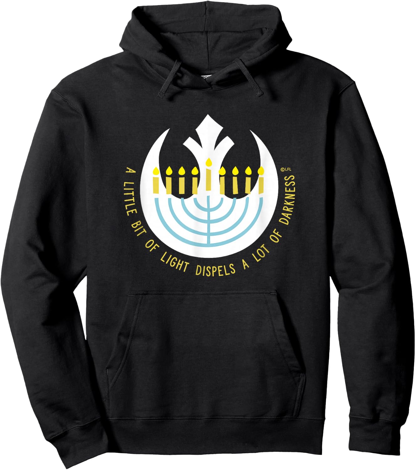 Star Wars Hanukkah Menorah Rebel Alliance A Little Light Hoodie - Hoodie | Black