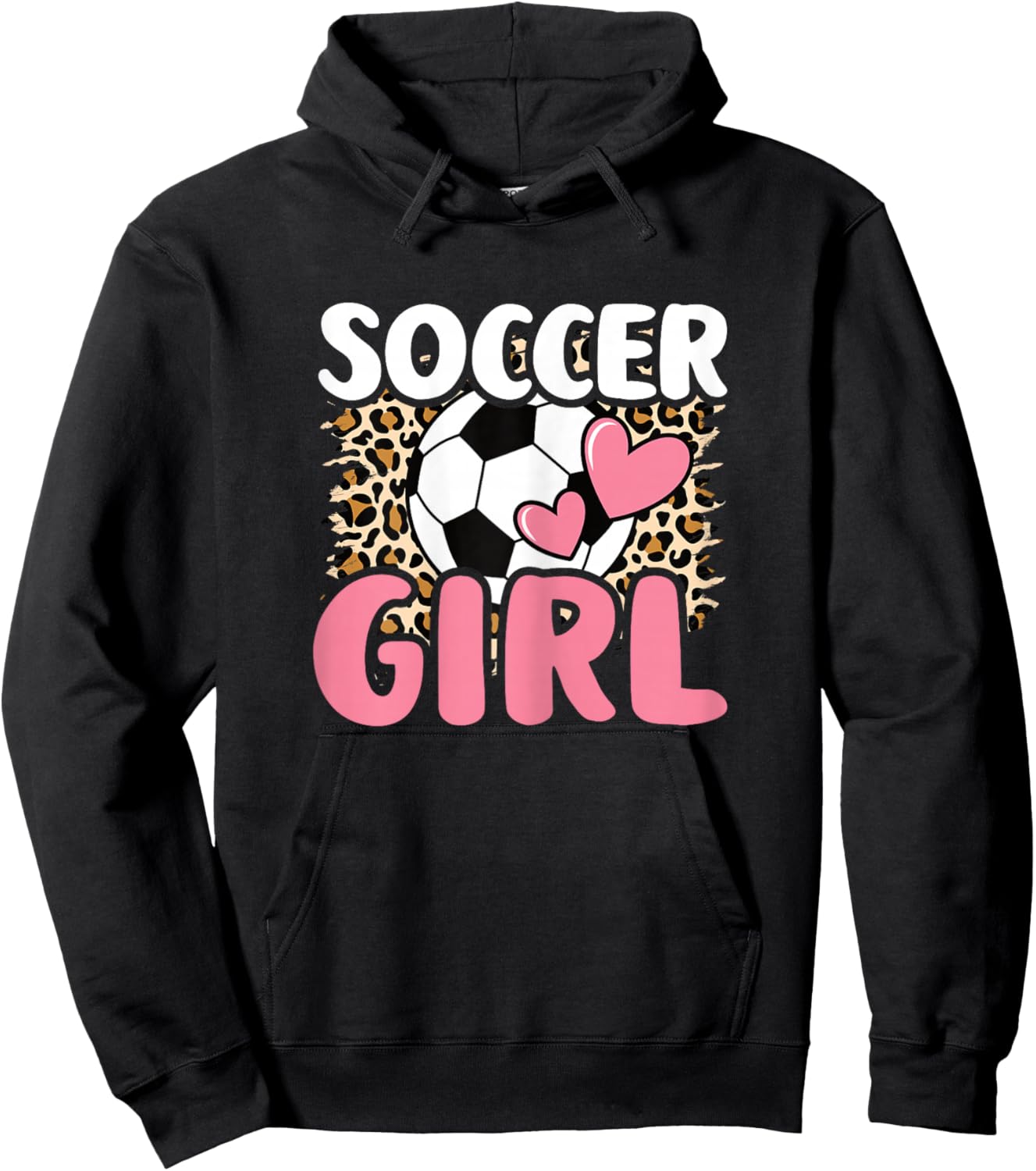 Cute Soccer Girl Soccer Player Fan Women Girls Kids Hoodie - Hoodie | Black