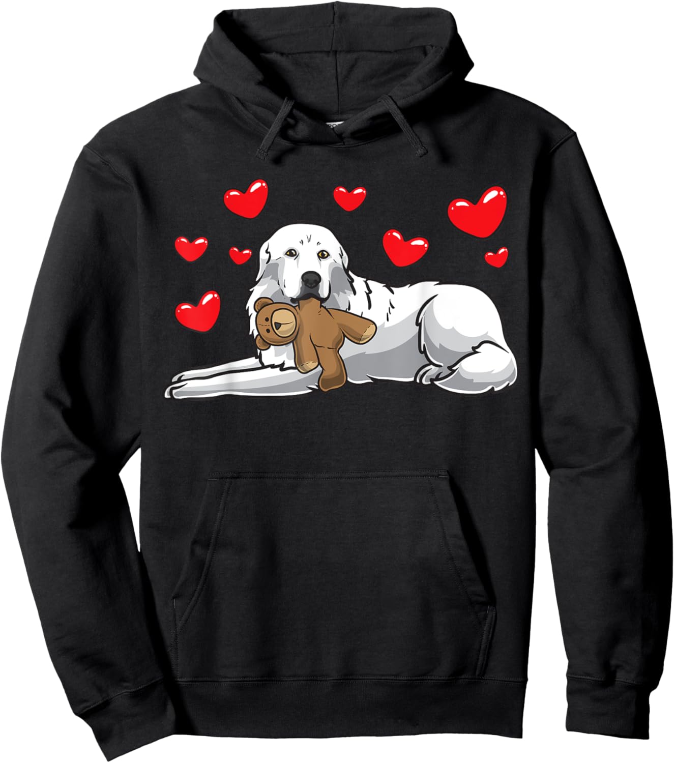 Great Pyrenees Gifts by Thembalove -Adults, -Kids Black Cotton Polyester Small Short Sleeve Classic Fit Hoodie - Hoodie | Black