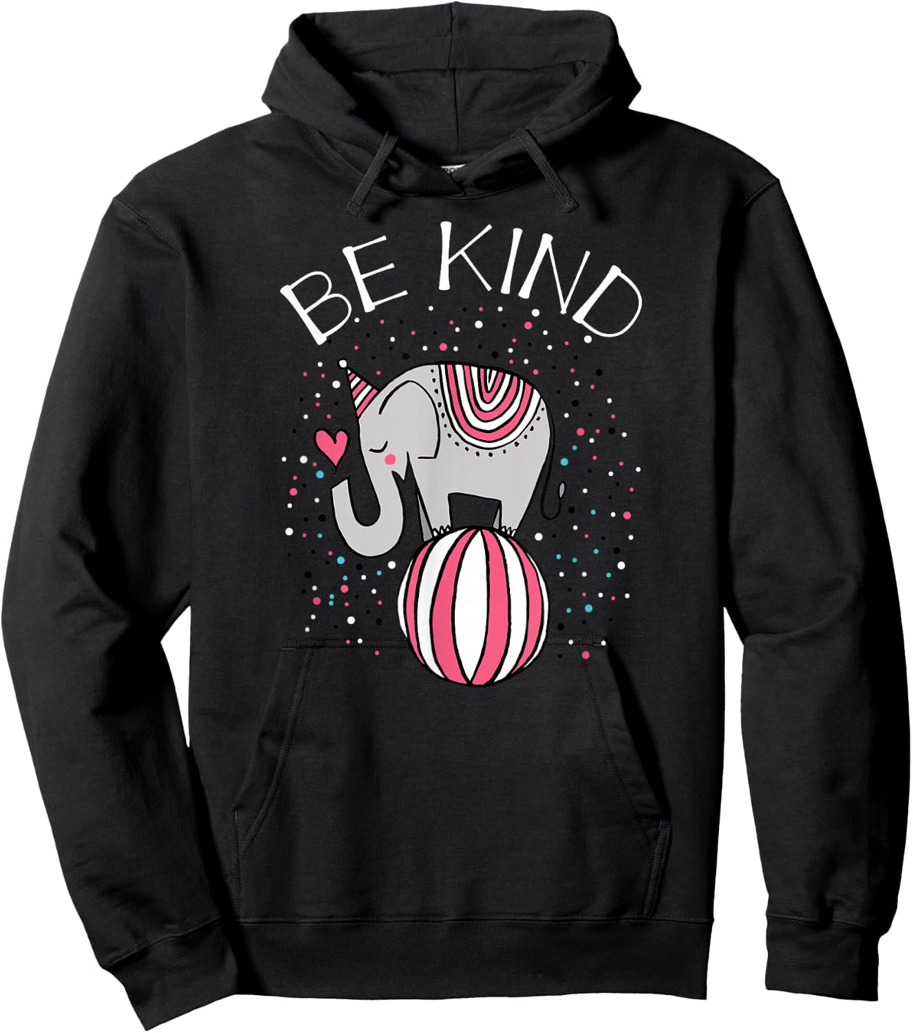 Be kind Circus Elephant Gift Shirt for Kids Girls Youth Hoodie - Hoodie | Black