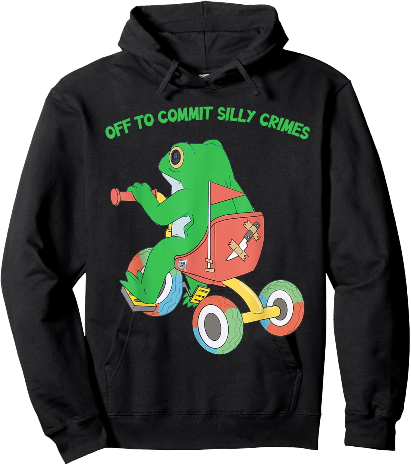 Off To Commit Silly Crimes Funny Frog Hoodie - Hoodie | Black