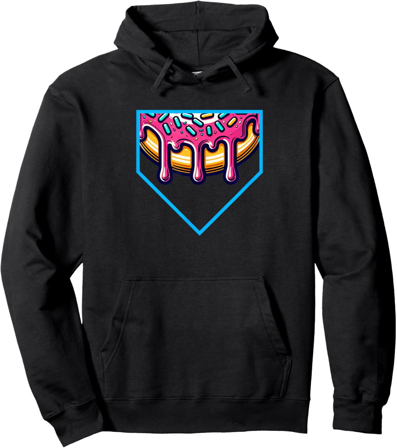 Home Plate Drip - Softball & Baseball Hoodie - Hoodie | Black