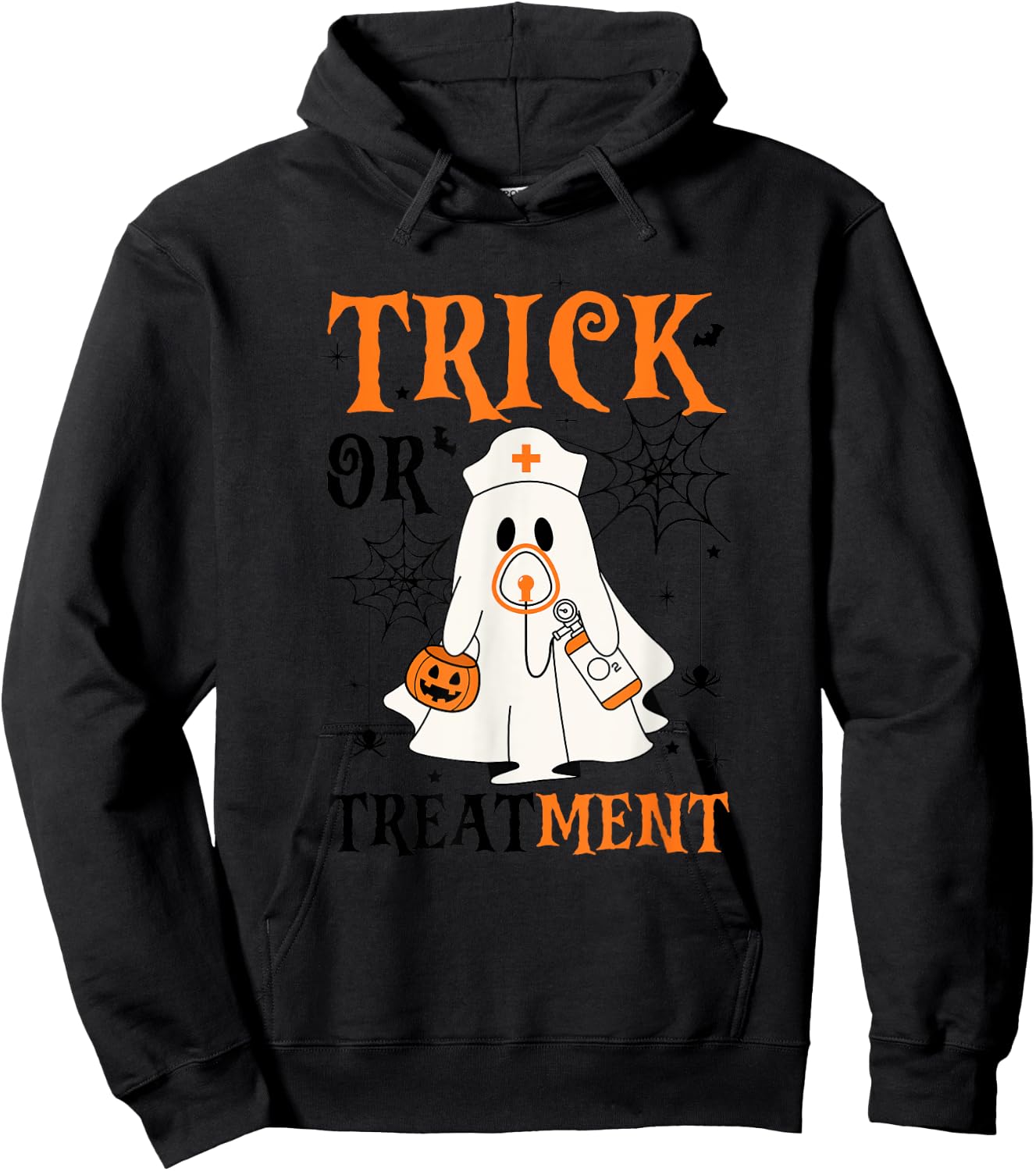 Trick Or Treatment Respiratory Therapist Nurse Halloween Hoodie - Hoodie | Black