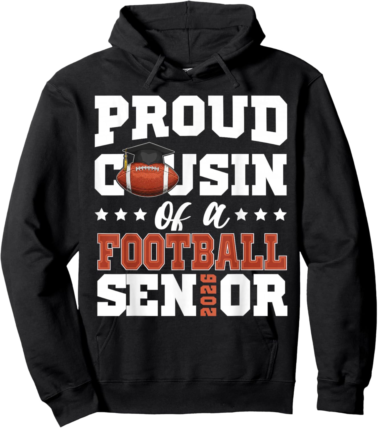 Proud Cousin of a football senior 2026 graduation gifts Hoodie - Hoodie | Black