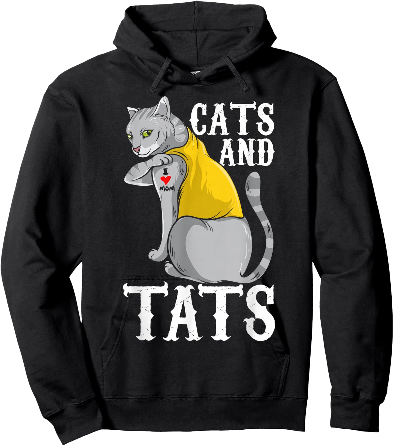 Cats And Tats - Tattoo Cat Women Hoodie - Hoodie | Black