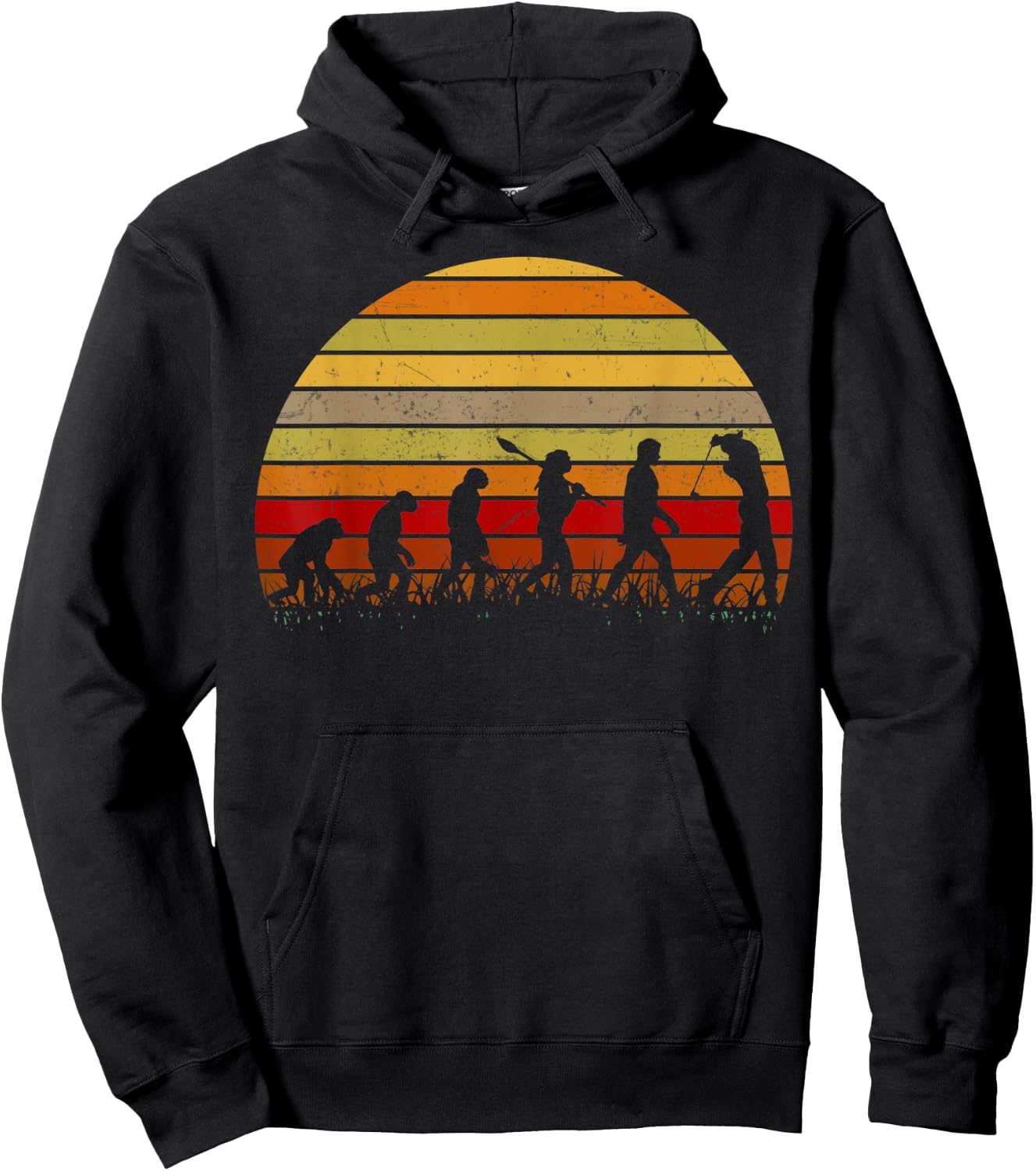Retro Golf Evolution Gift Golf Players Vintage Golf Hoodie - Hoodie | Black