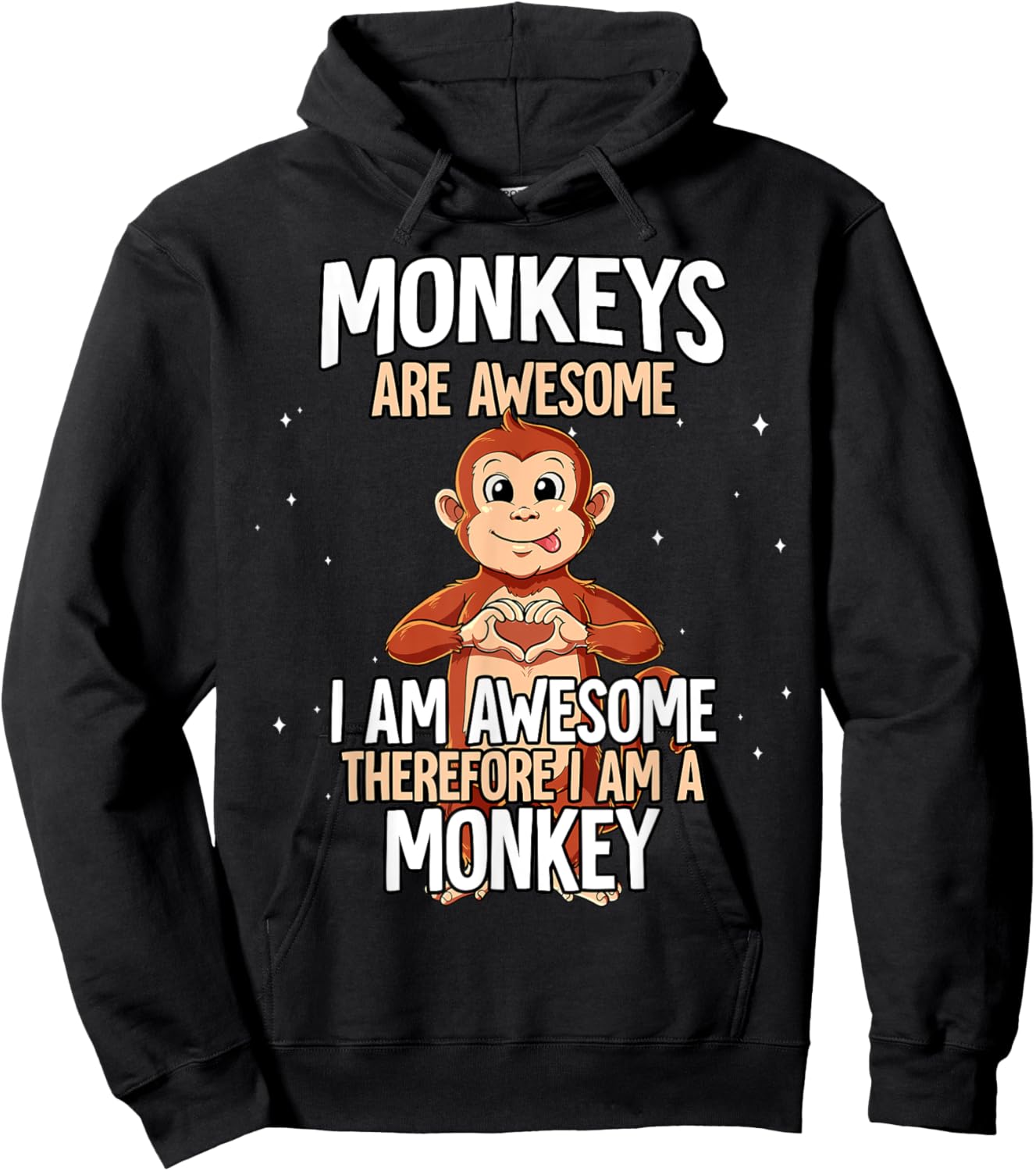 Monkeys Are Awesome Monkey Hoodie - Hoodie | Black