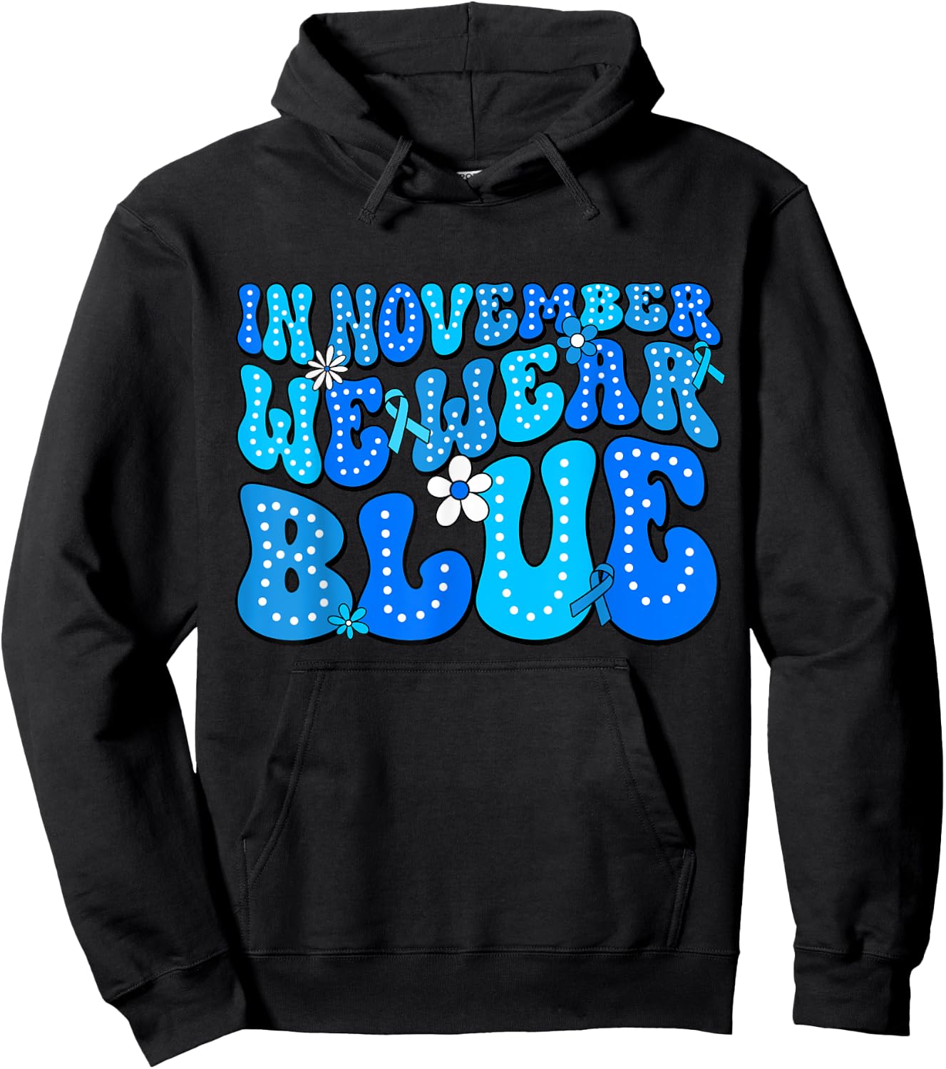 In November We Wear Blue Diabetes Awareness Men Women Hoodie - Hoodie | Black