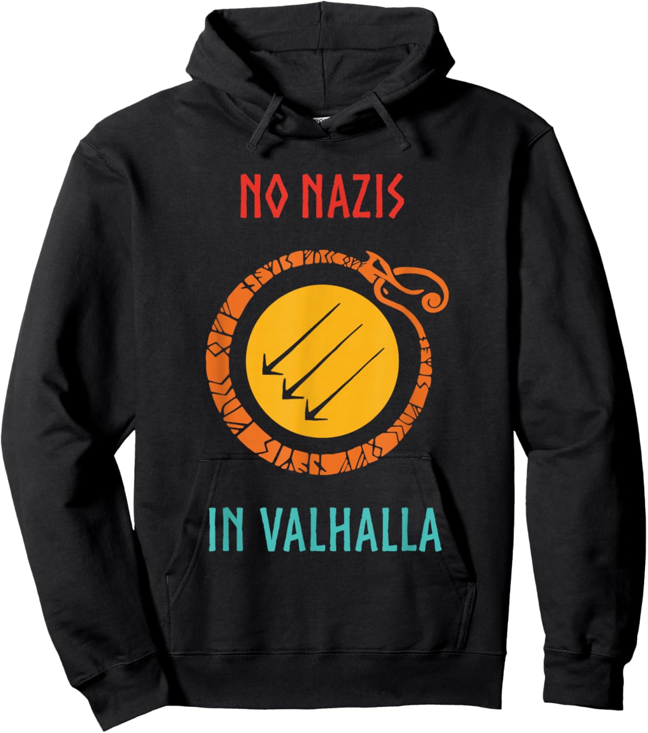 No Nazis in Valhalla Funny Vintage Apparel Black Kids Hoodie - Hoodie | Black